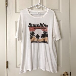Heartman Sunshine State of Mind Cotton Vintage-Look Graphic Tee Size Large